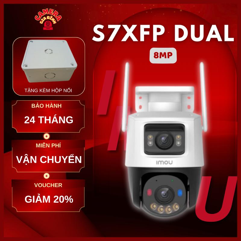 Camera Wifi IMOU ngoài trời S7XFP Cruiser Dual 2 Pro 8MP - 2 Ống Kính, Siêu Nhạy Sáng, Đàm Thoại 2 Chiều, Nhìn Đêm Có Màu, Đèn Cảnh Báo Xanh Đỏ, Chuẩn IP66