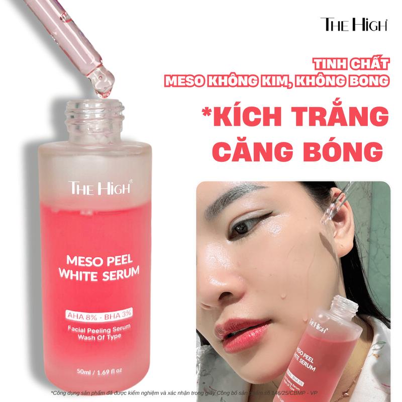 Tinh Chất Serum Meso Peel THE HIGH Hỗ Trợ Trắng Da, Căng Bóng, Không Đau, Không Đỏ, Làm Sạch Sâu, Hỗ Trợ Cải Thiện Mụn Đầu Đen, Mụn Ẩn Skincare Cosmetics