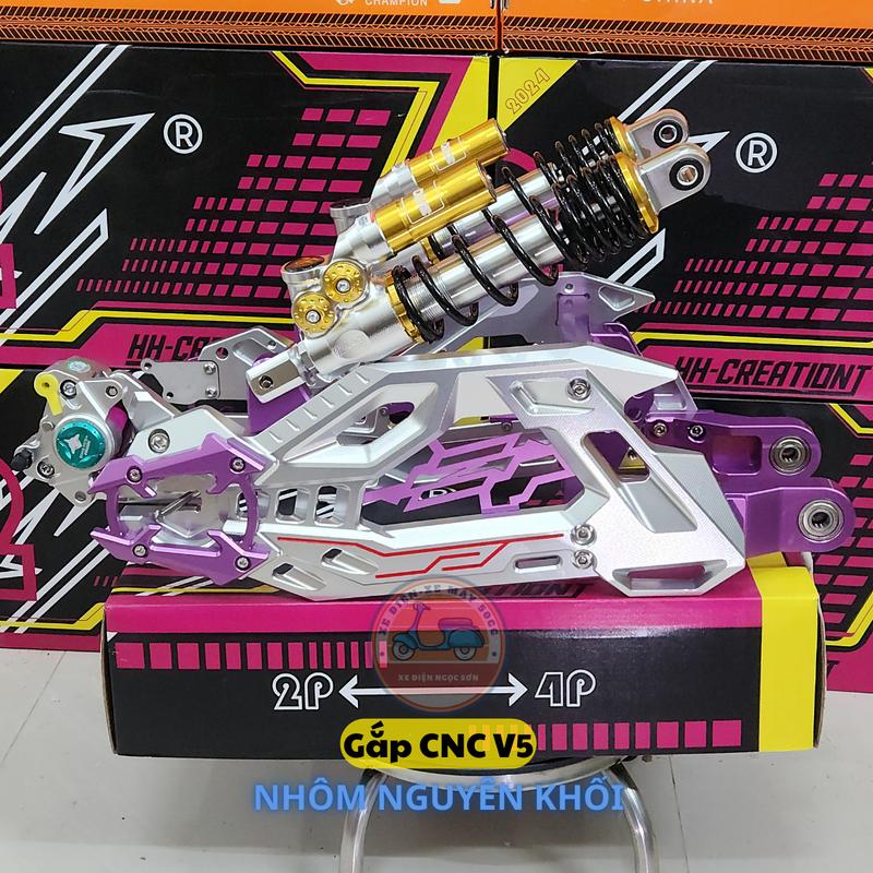 Gắp CNC V5 Nhôm Nguyên Khối Càng sau cho xe điện độ hoàn thiện cao chi tiết sắc nét phù hợp nhiều dòng xe điện