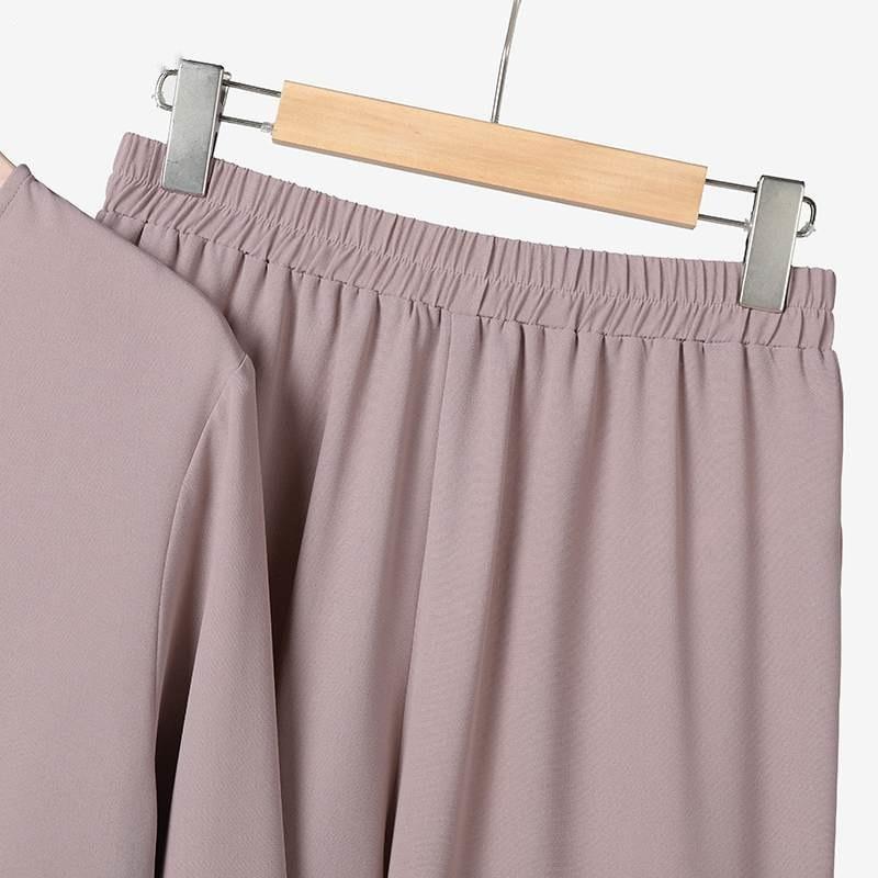 Product Introduction of Bộ Đồ Thường Ngày Của Phụ Nữ Hồi Giáo, Phong Cách Trung Đông, Màu Trơn Cổ Tròn, Áo Chui Đầu, Váy Giữa, Quần Dài, Thích Hợp Cho Mùa Xuân Và Mùa Thu, Giảm Giá, Hàng Mới Về 9