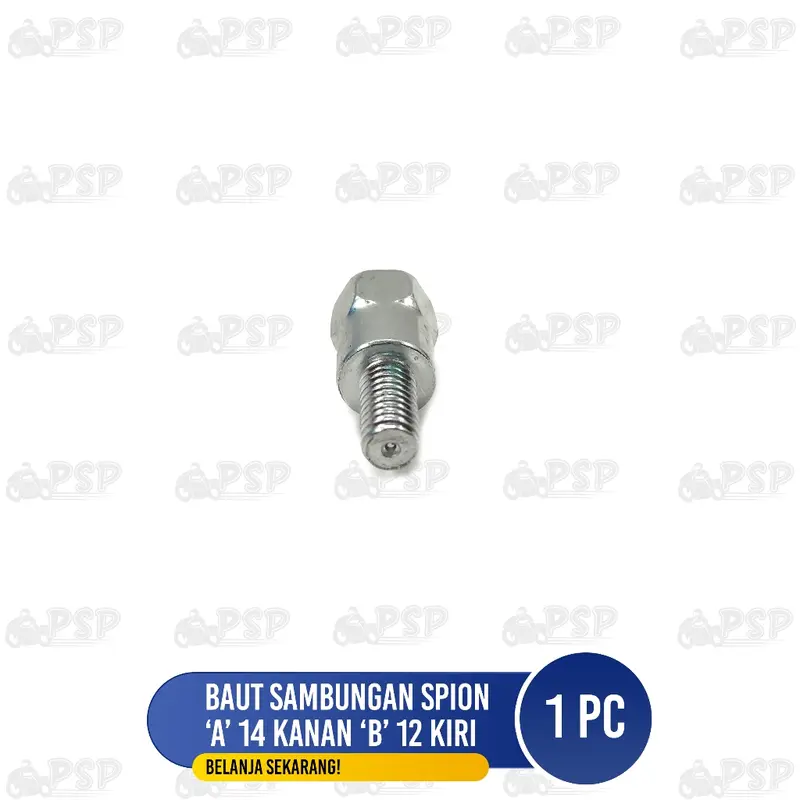 Baut Sambungan Spion Atas 14 KANAN - Bawah 12 KIRI - Baud Peninggi Adaptor Spion Honda Ke Motor 4