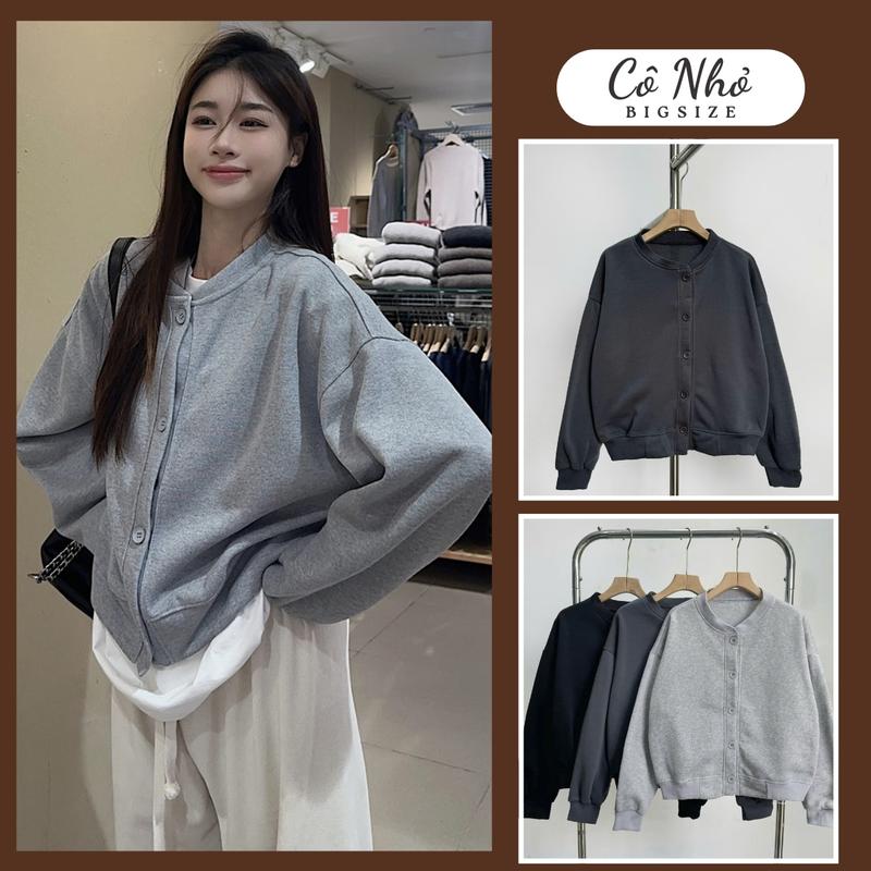 Áo khoác cardigan bigsize nữ chất nỉ bông mềm mịn form đơn giản dễ phối đồ cho nàng chubby - KHOAC12