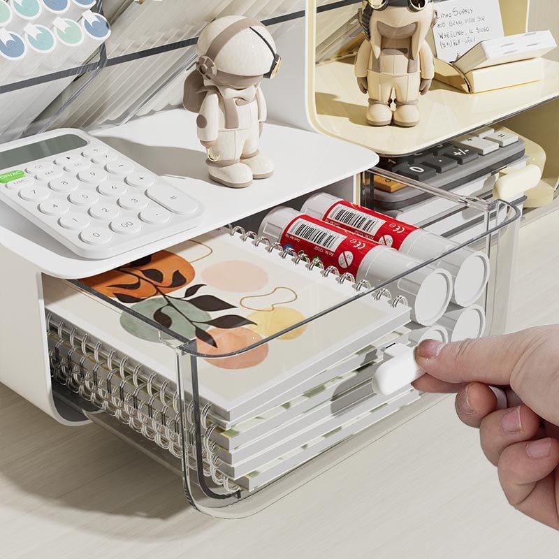 Desk Pen Holder, 1 Count Large Capacity Stationery Storage Box, Desk Organizer for Student Desks, Writing Desks, and Office Desks, Desktop Organization, Office Supplies 4