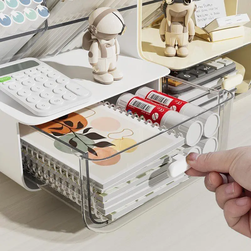 Desk Pen Holder, 1 Count Large Capacity Stationery Storage Box, Desk Organizer for Student Desks, Writing Desks, and Office Desks, Desktop Organization, Office Supplies 4