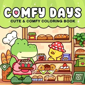 Comfy days ,Coloring book,Buku mewarnai anak ,40 dokumen asli.Latihan melukis yang menyenangkan,Bantuan dengan dekompresi,Hadiah Natal