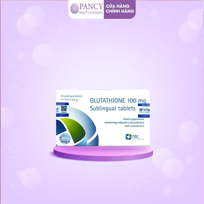 Viên Ngậm Glutathione 100mg - Hỗ Trợ Chăm Sóc Da Trắng Khỏe - Hộp 5 Vỉ 30 Viên Nhập Nhẩu Italy - PANCY 0