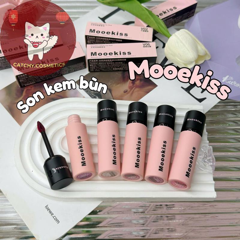 MOOEKISS Son Kem Bùn Mooekiss Nhung Mờ Vỏ Hồng Đen Velvet Lip Mud Mịn Môi 3g
