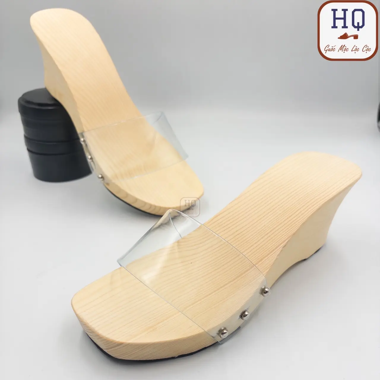 Guốc gỗ thông 7 phân, dép gỗ đế xuồng Ngọc Lan quai nhựa trơn, guốc mộc 7cm mặc áo dài, bà ba, pháp phục, đồ lam đi chùa, dạo phố, đạo cụ diễn kịch, đóng phim hội đồng
