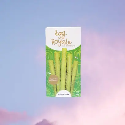 Paket 2 Pcs Egg Royale Rasa Keju dan Green Tea Egg Roll Kue Semprong Limited Special Promotion 3