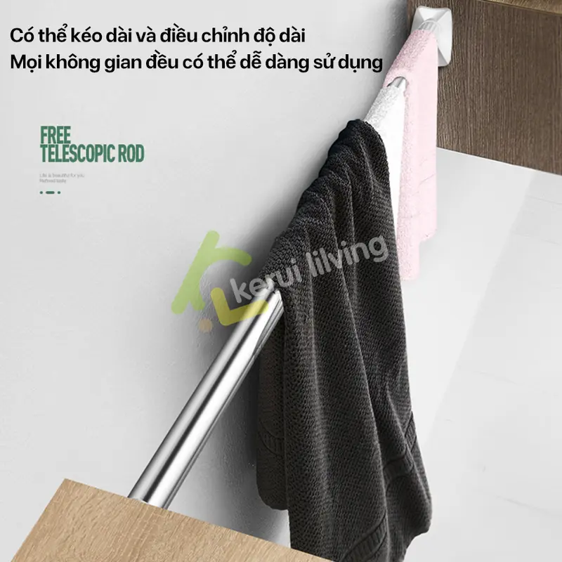 Thanh Treo Quần Áo Thông Minh, Đồ Gia Dụng Thiết Yếu, Chất Liệu Inox 304, Dễ Dàng Điều Chỉnh Kích Thước 2