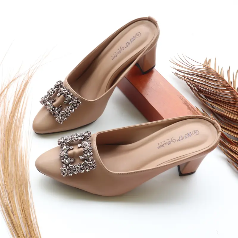 HMF Yuiko High Heels Mules Wanita 7 cm AR08 5