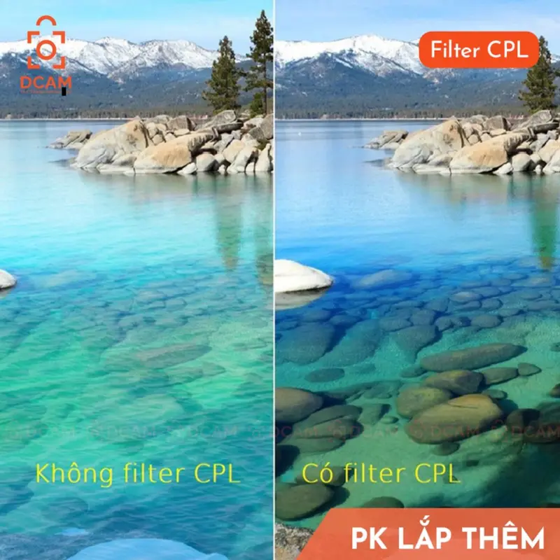 FILTER CPL kính lọc đường kính phi 40,5mm 43mm 49mm 52mm 55mm 58mm 62mm 67mm 72mm 77mm 82mm 4