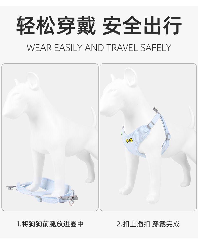 Product Introduction of Pet Dog Cat Pulling Rope Small Teddy Vest Retractable Collar Reflective Chest Strap Walking Dog Cat Rope 6