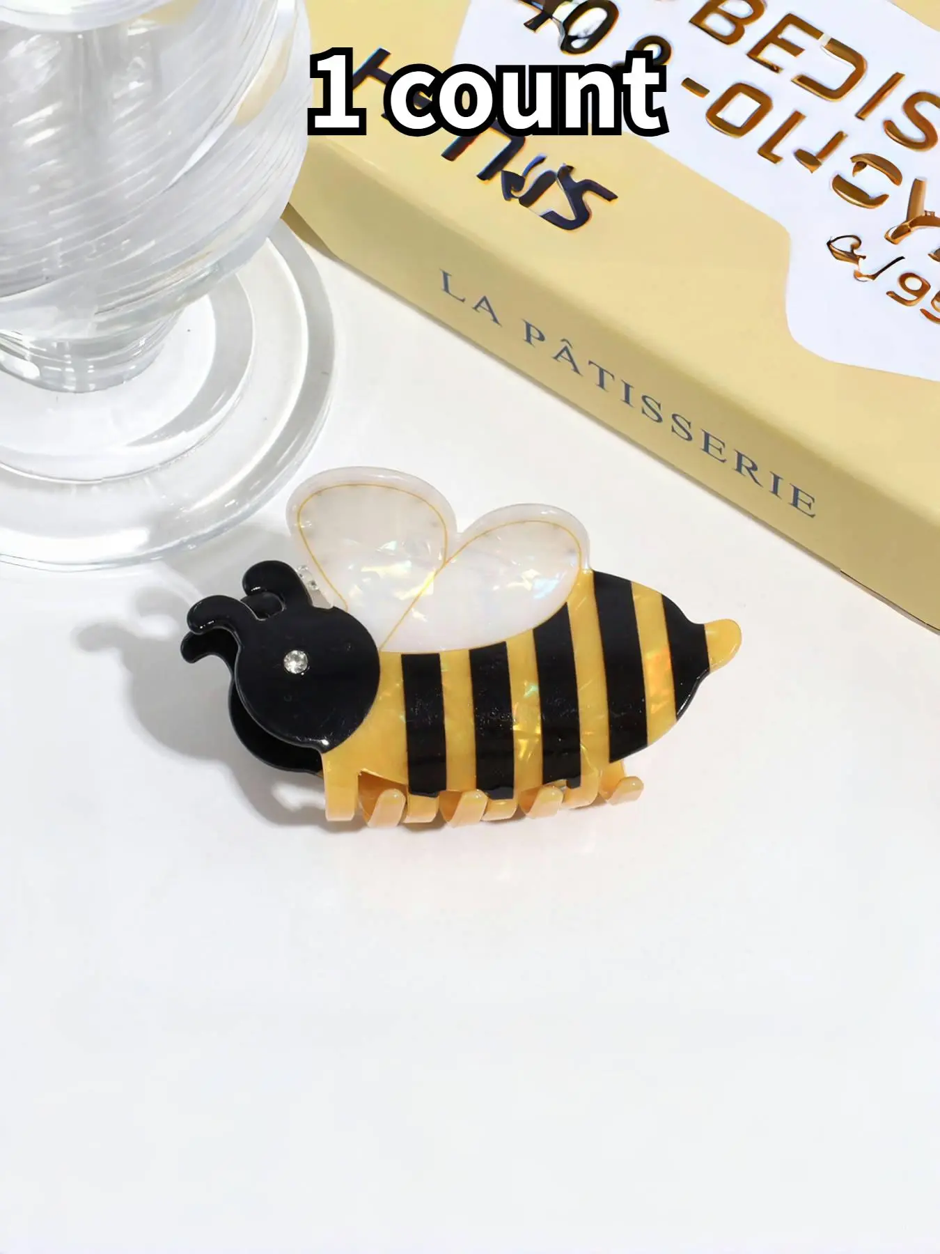 Cute Bee Design Hair Claws, Colorblock Hair Accessories for Women & Girls, Minimalist Headwear Suitable for Thick Hair