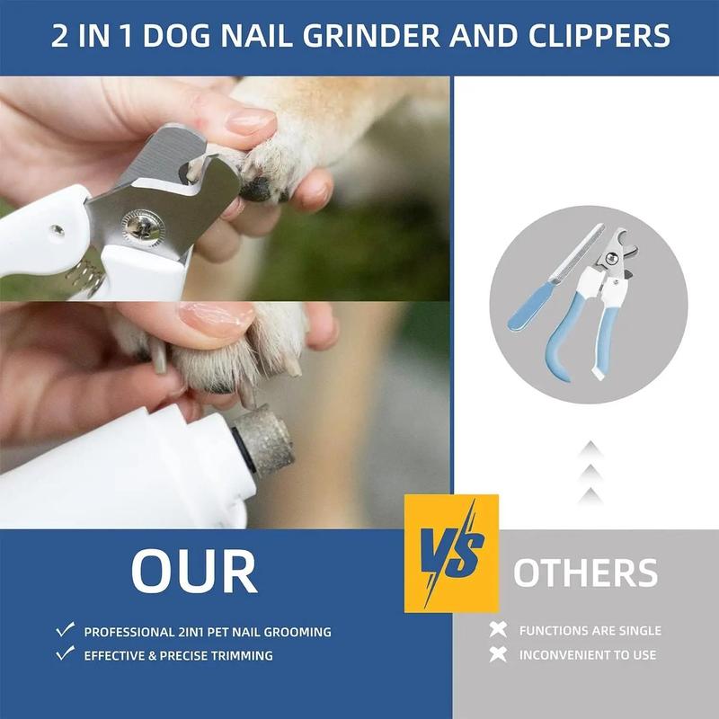 Low Noise Electric Dog Nail Clipper, Rechargeable Cat Nail Clipper with LED Light, Professional Pet Nail Clipper for Small, Medium and Large Dogs 6