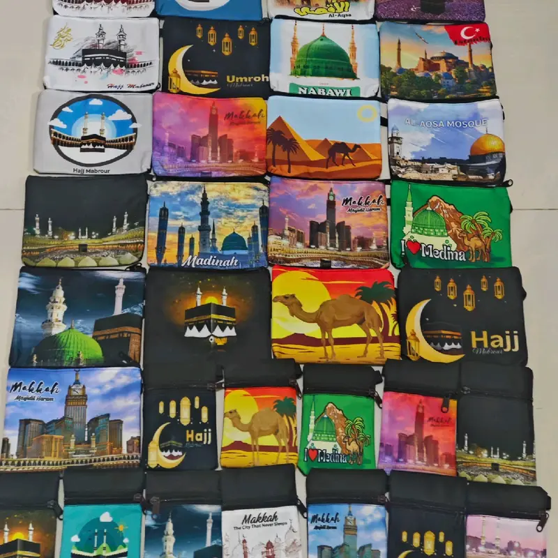 12pcs - Dompet Printing Oleh Oleh Haji Umroh Kanvas 2