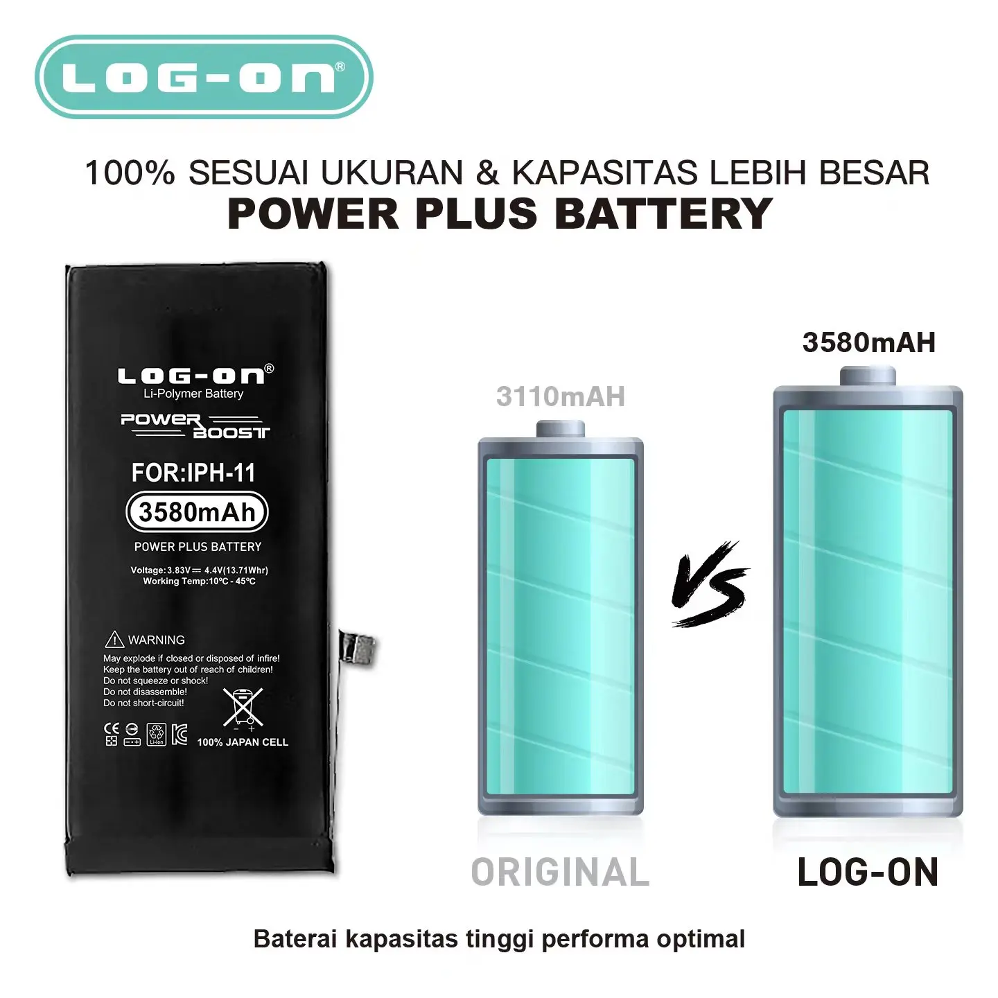 Log On - BATERAI FOR IPHONE 14 13 12 11 XS XR X 8 7 6 6S 5G 5S PLUS PRO PROMAX Power Plus Original Battery Baterai Batre