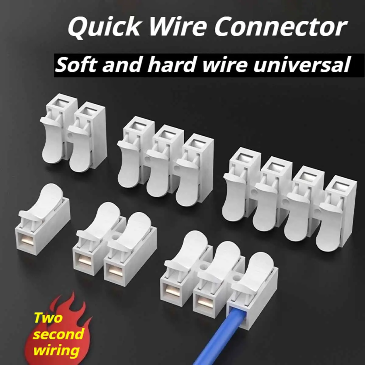 Quick  Wiring  Terminal Column Tube Lamp  Wire  Connection Tool Plug-In  Pressure Wire Clip