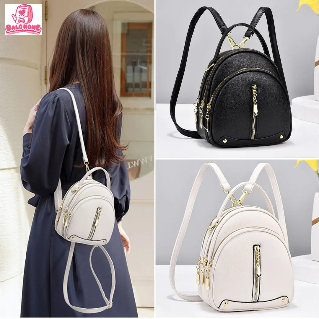 BaloHome - Balo nữ mini thời trang da mềm 3in1 nhiều ngăn tiện dụng, balo đi làm, đi chơi sang trọng