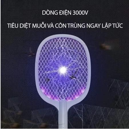 [Loại 1] Vợt Muỗi Tự Động Kiêm Đèn Bắt Muỗi 3 In 1 Tự Động Sạc Tích Điện, Vợt Bắt Muỗi Thông Minh, Máy Bắt Muỗi 3