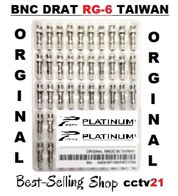 Jack Coaxial Connetor BNC Drat RG6 Asli Made in Taiwan Akesesoris cctv