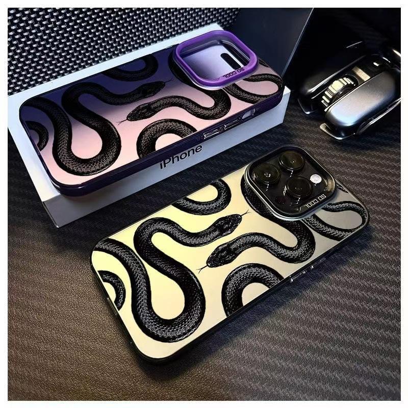 Product Introduction of Ốp Điện Thoại Di Động Thiết Kế Hình Rắn Đôi Tối Màu, Dành Cho iPhone 16, Apple 15promax, Phong Cách Châu Âu Và Mỹ, Thích Hợp Cho 14 / 13 / 12 Pro, Hàng Mới Về 2