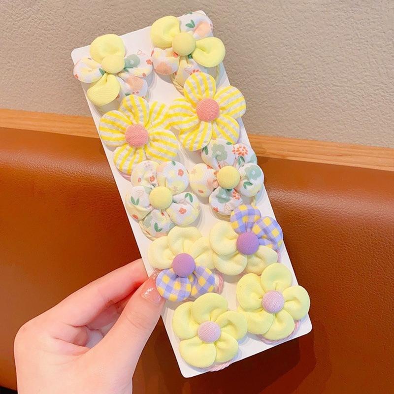Product Introduction of 10Pcs Flower Hair Rope Korean Colorful Kids Hair Tie Cartoon Children's Head Rope Fashionable Candy Colored Girl Hair Accessories 6