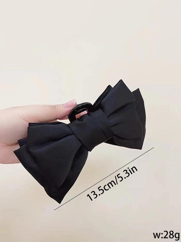 Women's Elegant Bowknot Design Hair Claw Clip, White Claw Clip, Minimalist Elegant Plain Easy Grasping Hair Claw for Daily Use, Fashion All-match Hair Accessories 5