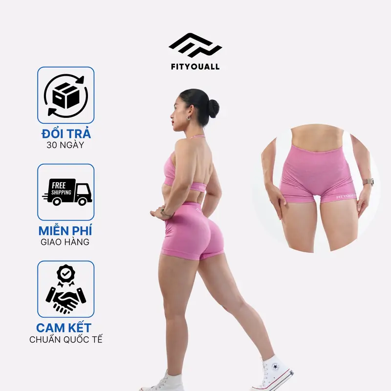 Quần ngắn tập Gym thể thao nữ thiết kế riêng cho phụ nữ Việt FitYouAll - EmpowHer Seamless Collection 3