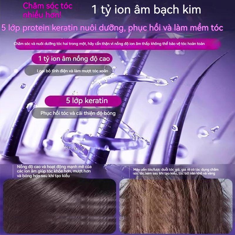 Lược Ion Âm Duỗi Tóc Không Dây, Màn Hình Số, 3 Mức Nhiệt Độ, Tạo Kiểu Tóc Nhanh, Mái Tóc Mượt Mà 5