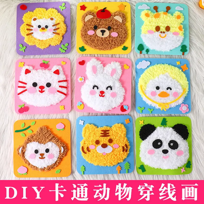 Children's Hand-Sewn Music Creative Cartoon Wool Embroidery Painting Making Materials