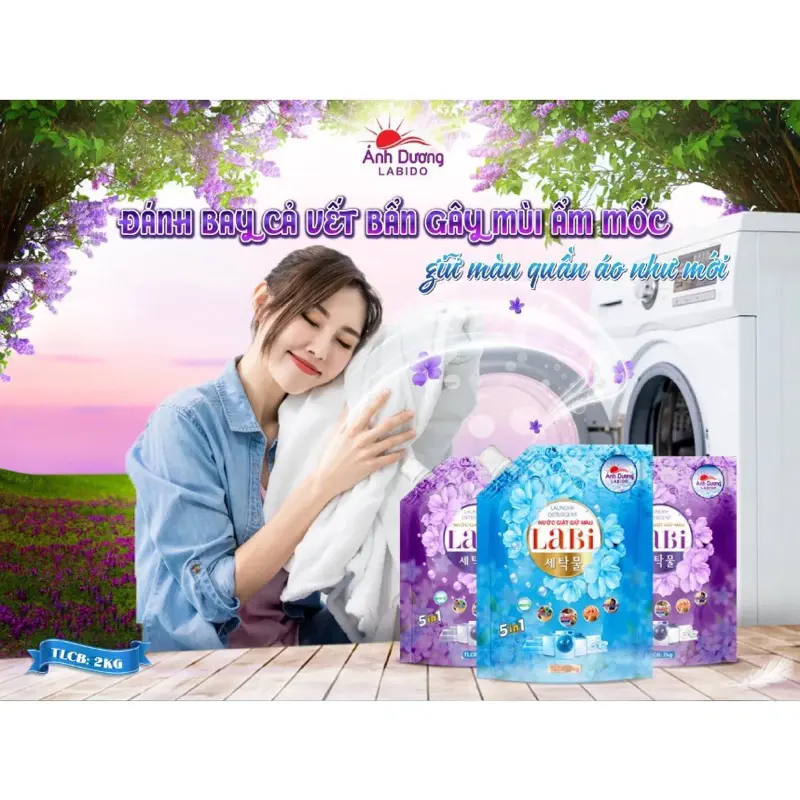 Nước Giặt Xả Labido Ánh Dương Bì 2kg, Combo Giặt Xả Siêu Đậm Đặc Làm Mềm Vải Và Lưu Hương Lâu Dài Làm Sạch Kem 3