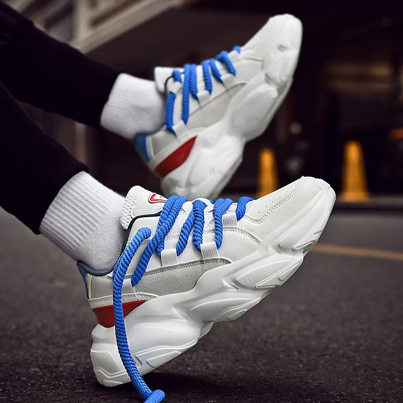 Anpassa Dammode Läder Sport Promenader Sneakers Chunky Höjd Ökad Hiss Fritidslöpare Skor för män Tränare Träning_voghion.com