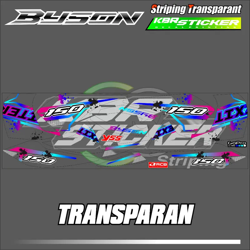 BYSON  (COD) STIKER STRIPING MOTOR YAMAHA BYSON - STIKER LIST GRAFIK SIMPLE WARNA VARIASI DESAIN RACING HOLOGRAM DAN TRANSPARAN BISA COD IP.KODE-413 3