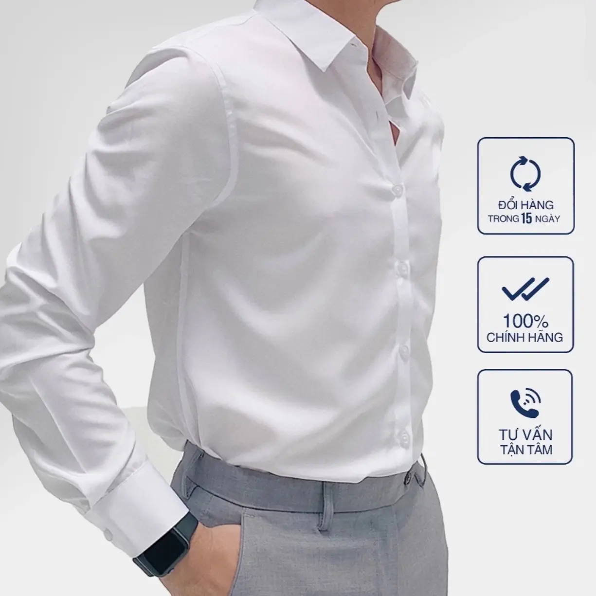 Ao sơ mi nam Hàn Quốc, chất liệu lụa không nhăn đi học, đi làm thấm hút mồ hôi tốt 【 vàng heund 】 daily áo  sơ