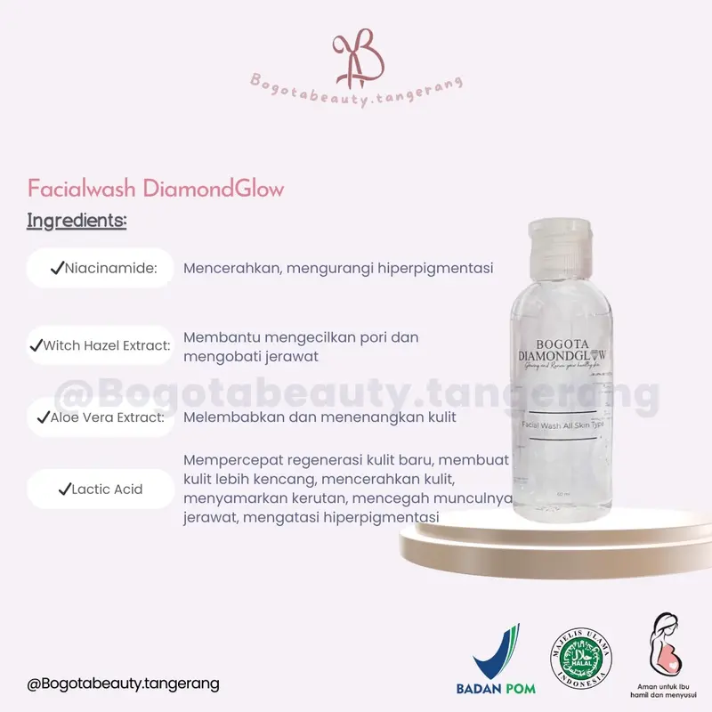 DiamondGlow Series by Bogota Beauty Krim Perawatan Wajah Bpom 5