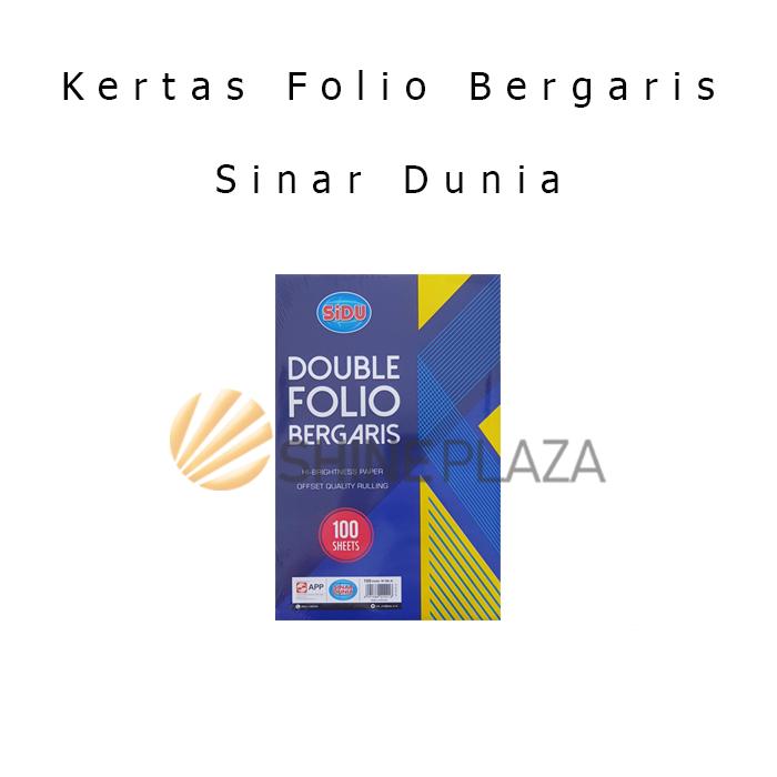 Gambar Kertas Double Folio Bergaris SIDU - Kertas Sinar Dunia Garis F4 Isi 100 Lembar dari Shine Plaza Kota Bandung Tokopedia