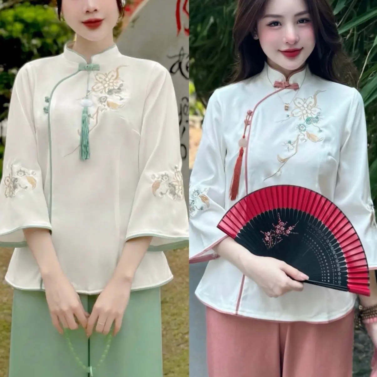 Đồ Lam Đi Chùa _ Mẫu Mới [ Có khoá kéo phía sau ]