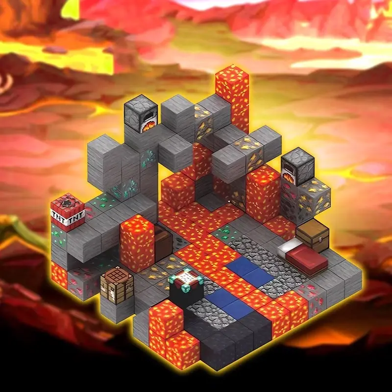 ￼[Tặng nhân vật] Combo 10 Khối Block Minecraft Nam Châm Từ Tính - Đồ Chơi Mô Hình Lắp Ráp Kiến Trúc Game Mincecraft
