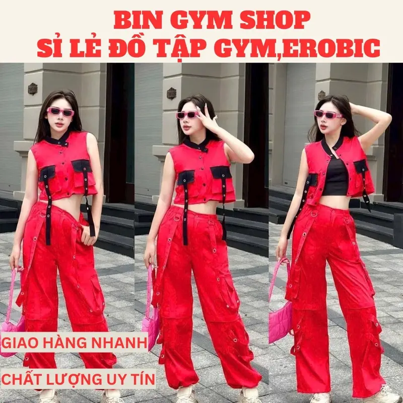 Bộ tập thể thao dân vũ,zumba,shuffledance,erobic sét 2 món chất kaki quần ống xuông Sport Chạy Bộ Thể Dục ống xuông [TS)