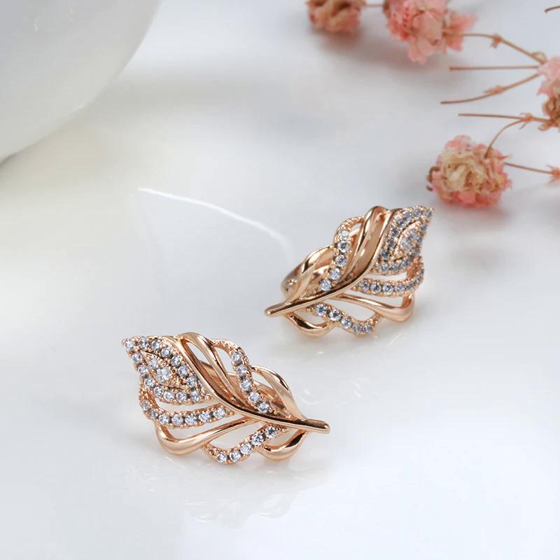 Hoa Tai Vàng Zircon, Dành Cho Phụ Nữ, Thiết Kế Mới, Zircon đầy đặn khoét, Phong Cách Cá Tính, Hoa Tai Vàng 585, Thời Trang, Thích Hợp Cho Bữa Tiệc Và Đám Cưới, Vòng, Đồ Trang Sức 4
