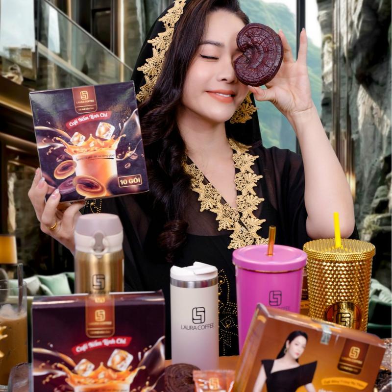 [QUÀ TẶNG ] Combo 4 Hộp Cà Phê Đông Trùng Hạ Thảo + Nấm Linh Chi Laura Coffee - Nhât Kim Anh 8