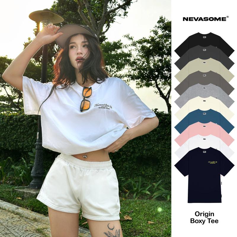Áo Thun Boxy Local Brand NEVASOME Origin Cotton 260 gsm Tay Lỡ Form Boxy Rộng Nam Nữ Menswear Womenswear Cổ Tròn
