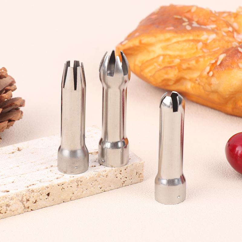 Product Introduction of [KKK]3pcs/Set Stainless Steel Durable Safe Cream Nozzle Cake Decoration Baking Nozzle DIY Cake Decorating Set Cream Dispenser 17