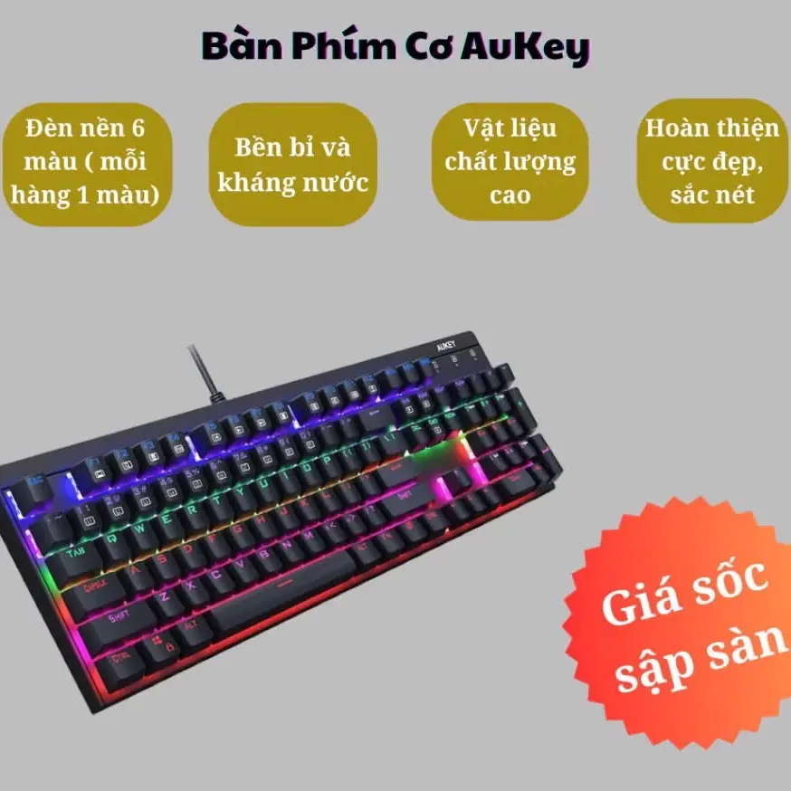 Bàn Phím cơ Aukey KM-G6 Gaming dành cho máy tính để bàn cổng kết nối USB