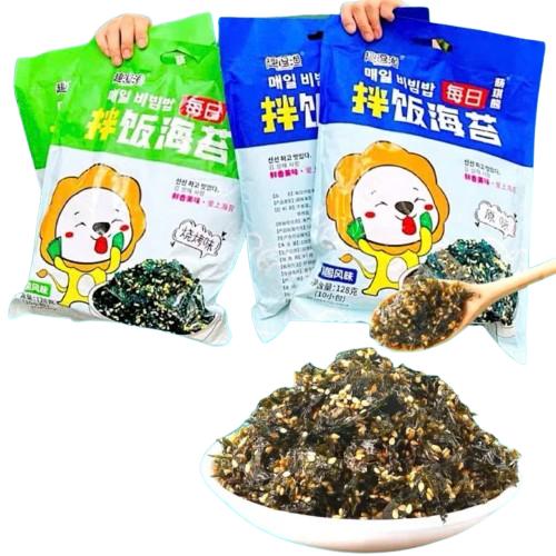 1 Bịch Rong Biển Sư Tử Vụn Rắc Cơm Bịch Siêu To Khổng Lồ 128gr Bịch 10 gói nhỏ-đồ ăn vặt Snack Food Thức Ăn Lá Rong Biển