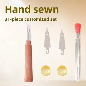 Set Alat Jahit: Pisau Pemotong Jahit, Jarum Besi, Jarum Jahit Mata Besar, Jarum Relief, dan Alat Benang 31 Pcs