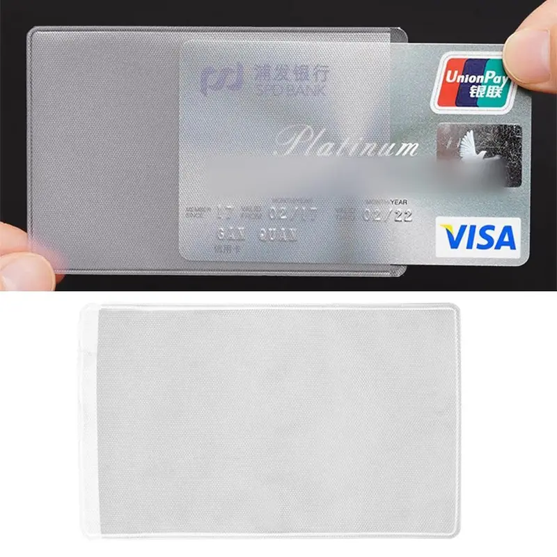 Chủ thẻ ID mờ an toàn, 10 CÁI, làm bằng PVC, thích hợp cho đồ dùng học tập và văn phòng, Hộp đựng thẻ ngân hàng, Hộp đựng thẻ làm việc 1