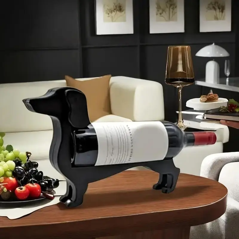 Dog Design Wine Bottle Holder, 1 Count Unique Wine Bottle Rack, Wine Bottle Holder for Home Kitchen Bar Decor 2
