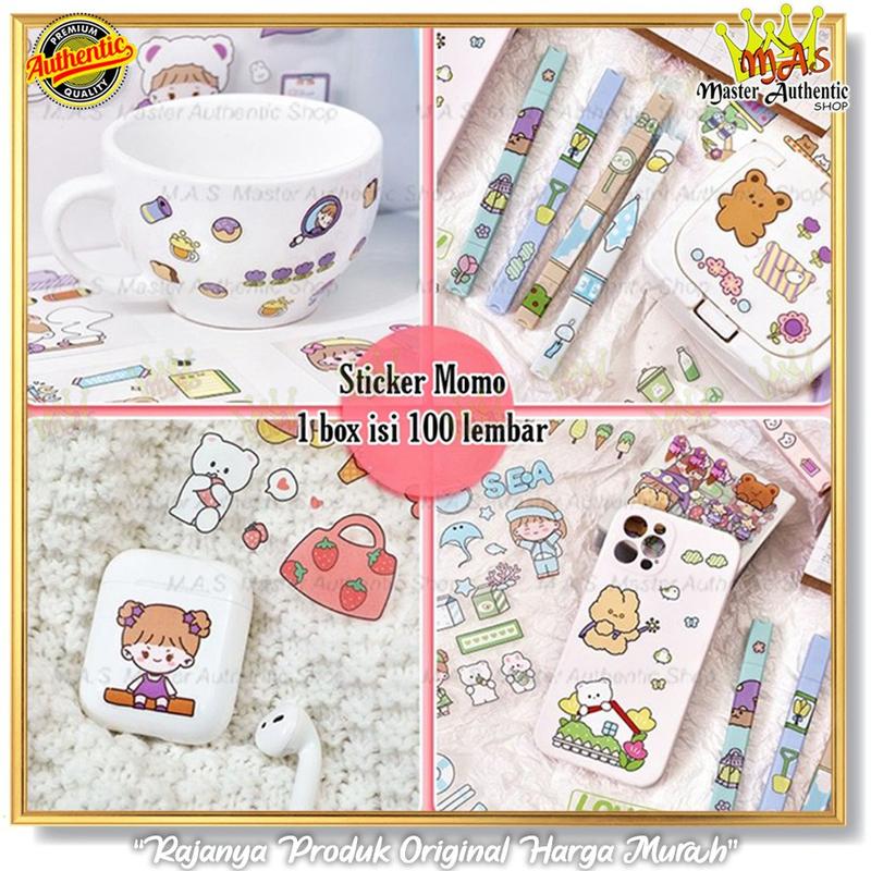 Stiker Motif Kartun Korea Waterproof Momo 100 Lembar/1 Box 3
